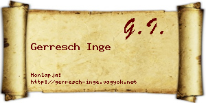 Gerresch Inge névjegykártya